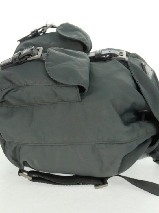 PRADA Backpack Nylon Gray Silver Auth gh1618 main image 8
